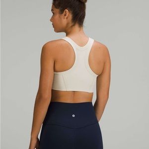 Lululemon Ribbed Nulu High-Neck Yoga Bra Bone Sz 2